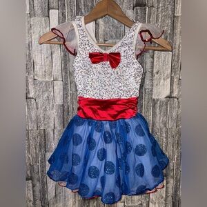 Weissman Sparkling Red and Blue Kids Dance Costume